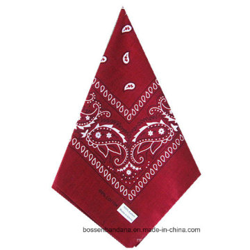 OEM -Produkte maßgeschneiderte rote Paisley gedruckte Baumwollbandana Big Taschentuch
